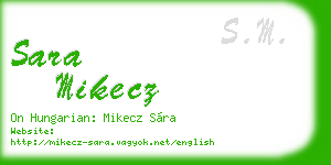 sara mikecz business card